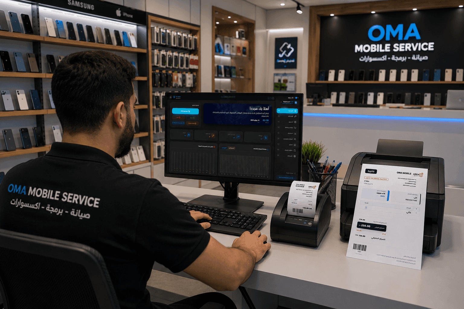 OMA Mobile Service ERP — ورشة صيانة هواتف